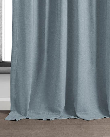 HPD Half Price Drapes Bellino Room Darkening Curtains 120 Inches Long Curtains for Bedroom & Living Room (1 Panel), 50W x 120L, Gulf Blue