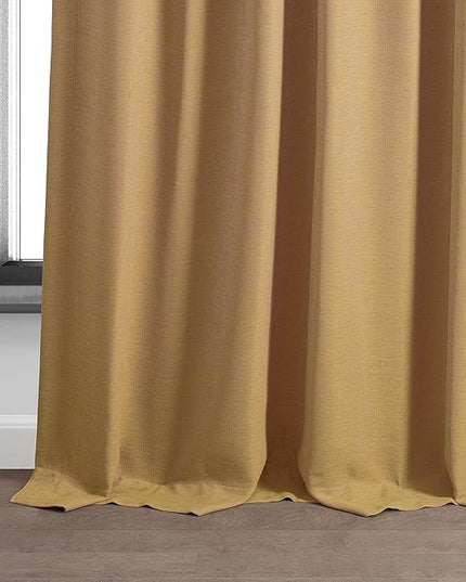 HPD Half Price Drapes Bellino Room Darkening Curtains 96 Inches Long Curtains for Bedroom & Living Room (1 Panel), 50W x 96L, Trinket Gold